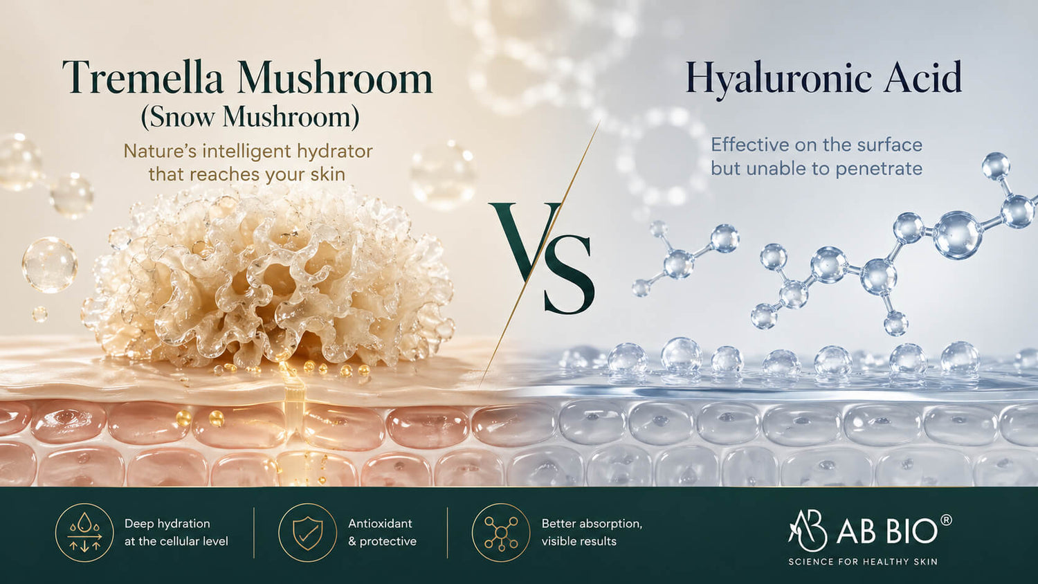 Tremella Mushroom (Snow Mushroom) vs Hyaluronic Acid: A Surgeon Explains Why One Reaches Your Skin and the Other Doesn't (2026)